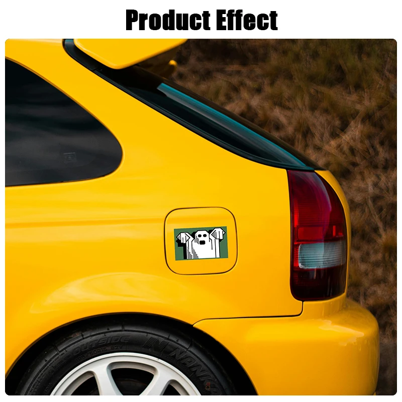 

1PCS Pixel Rraph Ghost Car Sticker Auto Halloween Personality Decal Car Body Window Fuel Tank Cap Sticker Car Accessories
