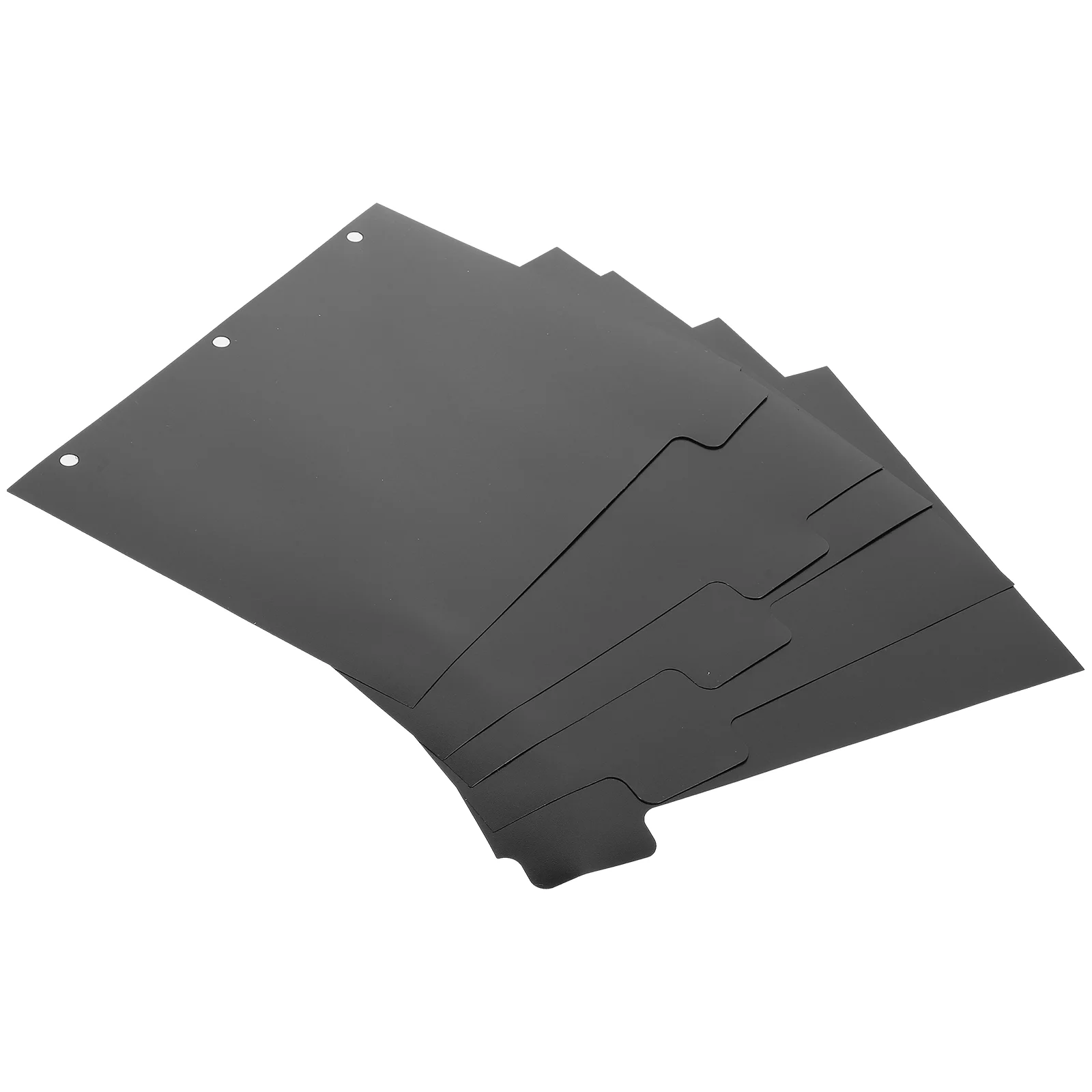 

5 Sheets A4 Loose leaf Binder Dividers Black PP Removable Clips Office School Supplies 3 Rings Folder Separators