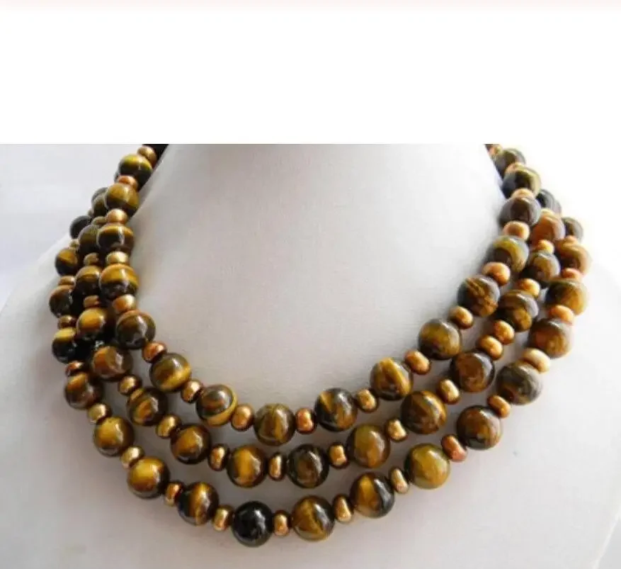 

Ожерелье с круглым жемчугом «Тигровый глаз» и кофе, 10 мм, 50 дюймов
