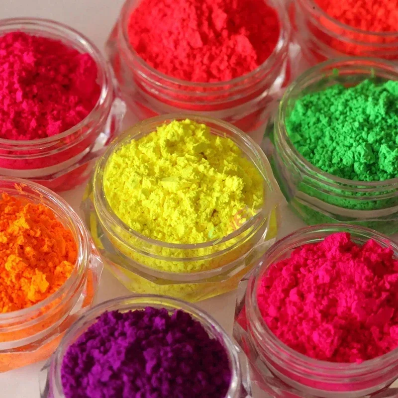 12Jars 5g Fluorenscence Mica Powder Epoxy Resin Pigment Neon Nail Eyeshadow Dust Effect DIY Glitter Decoration Manicure Supplies