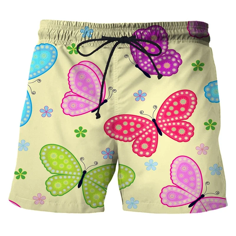 Multi Color 3D Print Butterfly Beach Shorts For Men Kids Summer Short Pants Swimming Trunks Cool Street Ice Surf Board Shorts