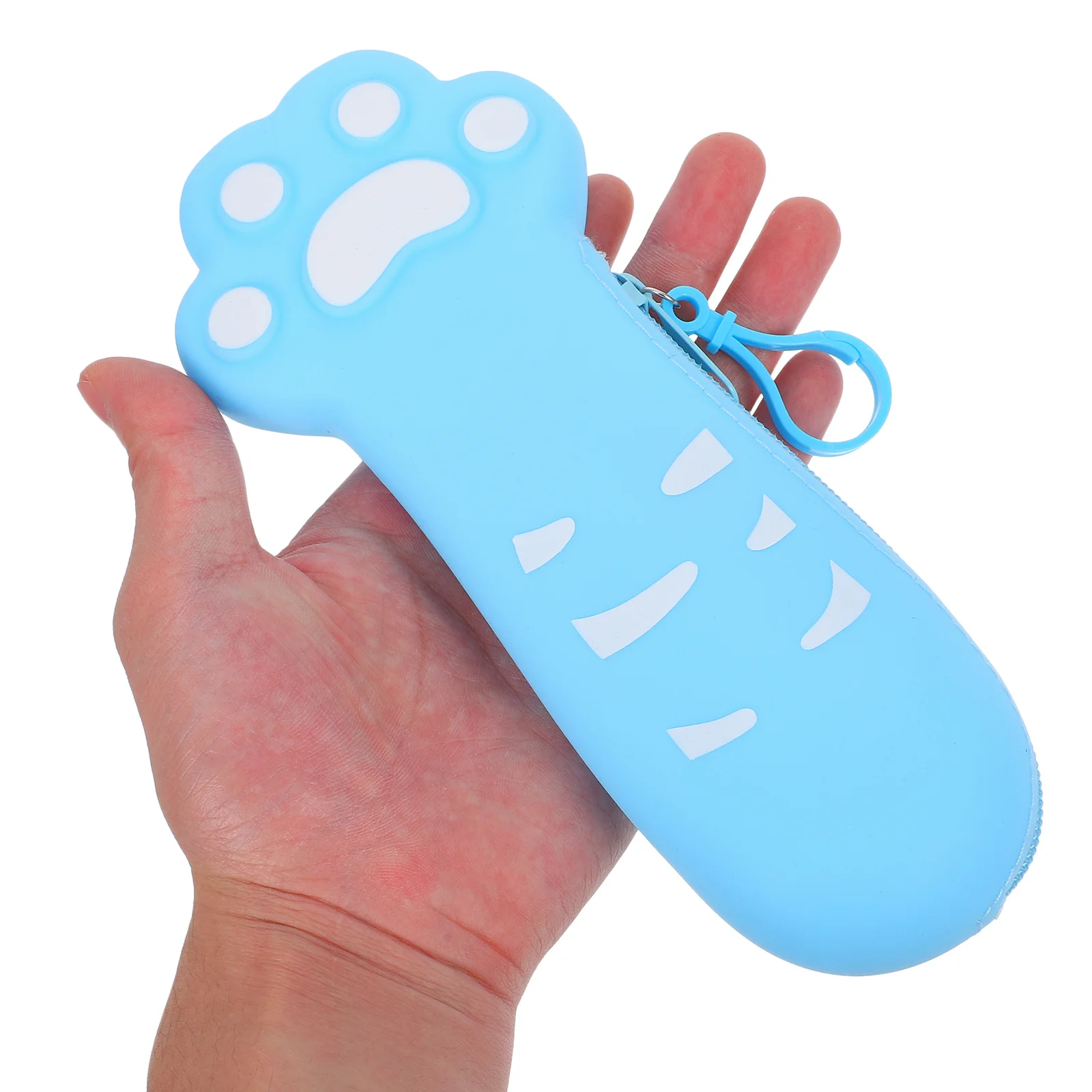 

Compact Cat Paw Pencil Pouch Silicone Material Cute Aesthetic Design for School Office Travel Stationery Storage