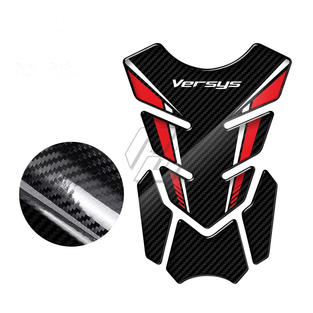 For Kawasaki Versys 650 1000 X300 Versys-X 3D Carbon-look Motorcycle Tank Pad Protector Sticker