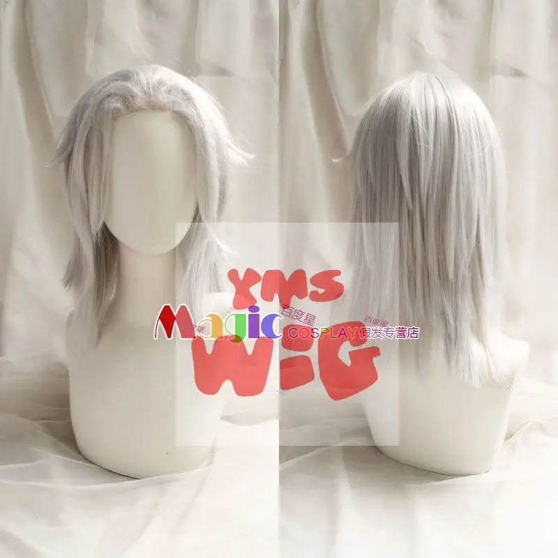 

Game FINAL FANTASY 6.0 FF14 Emet-Selch Cosplay Wig Hades Silver White Heat Resistant Synthetic Hair Halloween Carnival Party