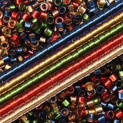Gold Colour Inside Cylindrical Beads Japan Orignal Colors Glass Beads Bracelets Necklace Ring Making Small Beads For DIY