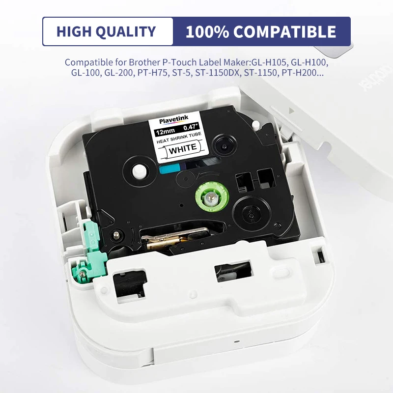 10 Packs HSe211 HSe231 HSe631 Heat Shrink Tube Tape Compatible For Brother Labeling Ribbon PT-E300 PT520 Label Printers