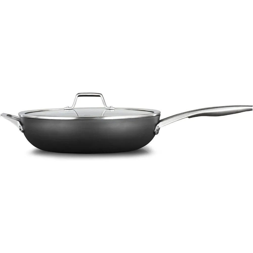 

Premier Hard-Anodized Nonstick 13-Inch Deep Skillet with Lid