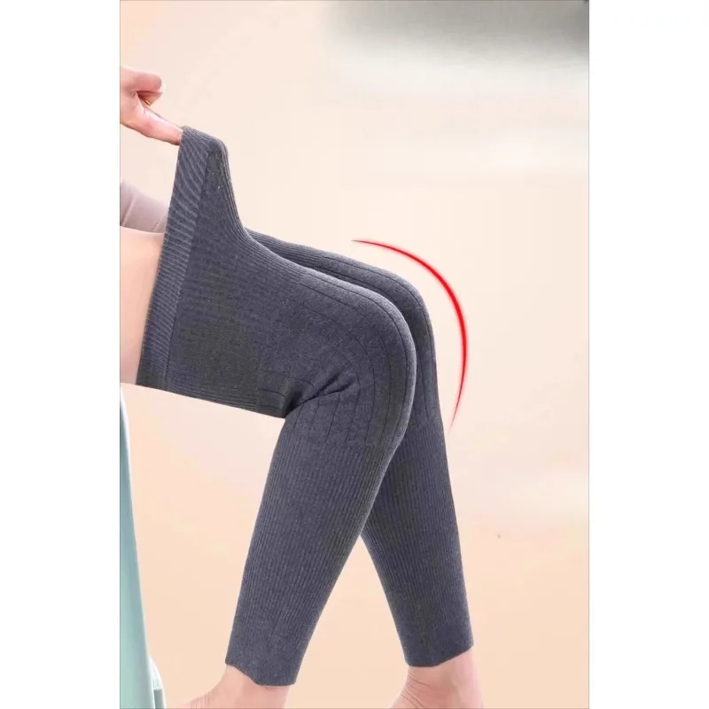Calentadores de rodilla de felpa de lana para piernas frías, rodilleras con calefacción de invierno y aislamiento para hombres y mujeres