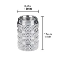 DSYCAR 4Pcs Silver Car Tire Valve Stems Cap Knurling Style Tire Valve Cap Aluminum Tire Wheel Stem Air Valve Cap for US Schrader 2