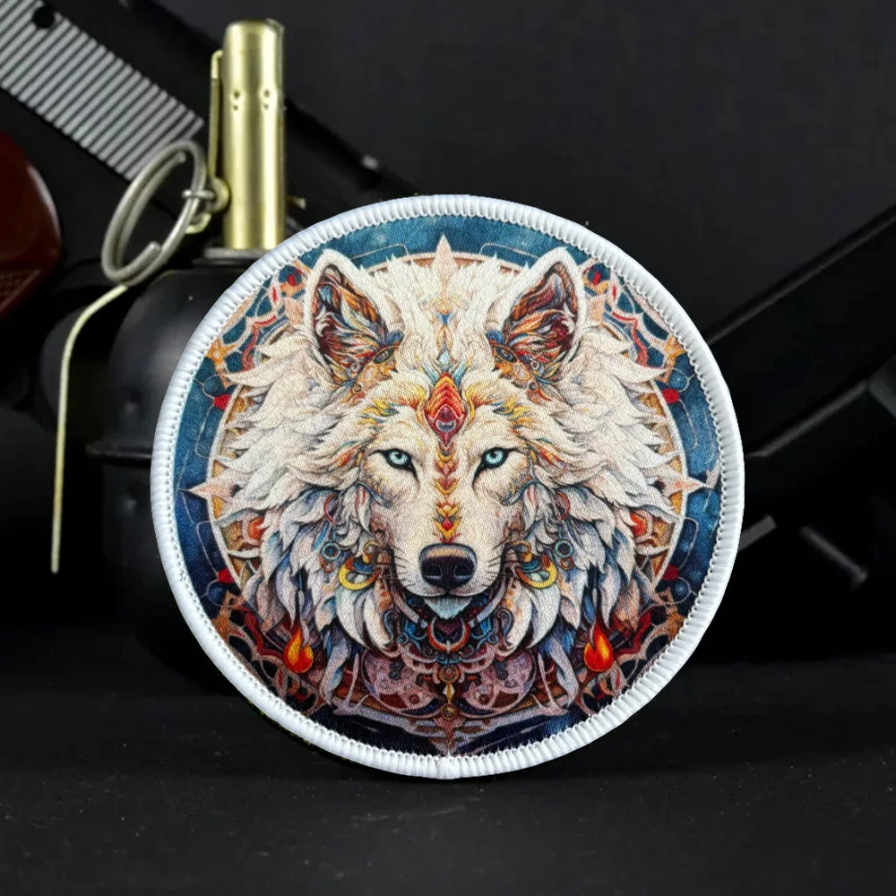 Parche táctico lobo con velcro – Insignia moral para uniforme militar - imagen 2