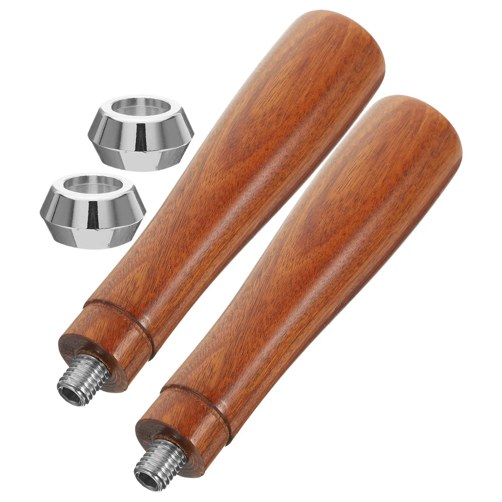 

2Pcs Espresso Portafilter Handle Replacement Wooden Coffee Distribution Tool Heat-Resistant Comfort Grip for Home Office Brewing