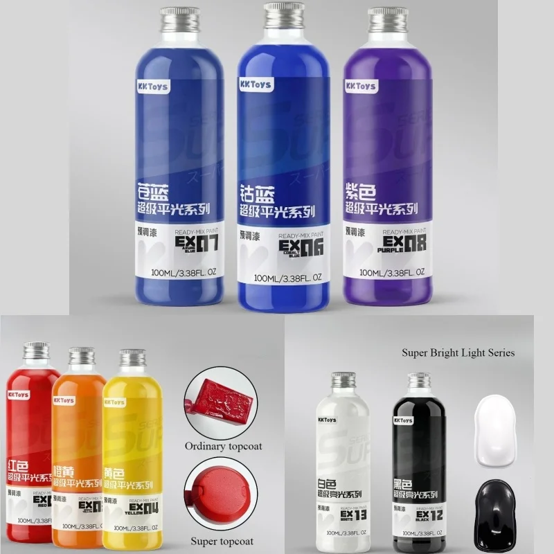 100Ml/bottle Super Flat Light Pre-mixed Paintt/no Dilution Spray Model Pigment Handmade DIY Figure Painting Gundam Model Paint