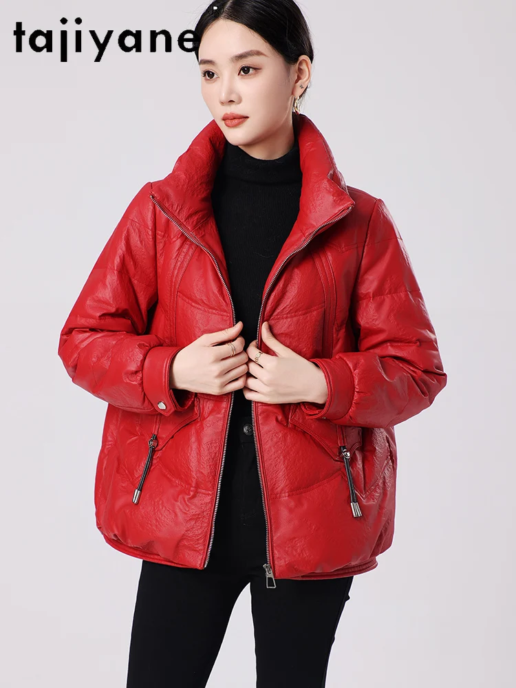 TAJIYANE 100% Sheepskin Down Coat Women Stylish Short Genuine Leather Jacket Premium Puffer Jackets 2025 Winter Woman Clothes 코트