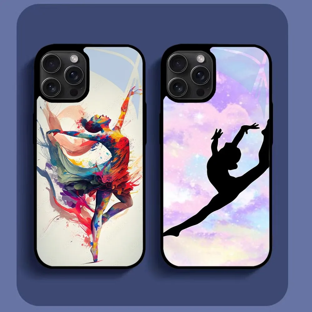 Dance Gymnastics Phone Case For iPhone16 15 14 13 12 11 Pro Xs Max Mini XR X 7 8 Plus luxury Mirror Hard Funda