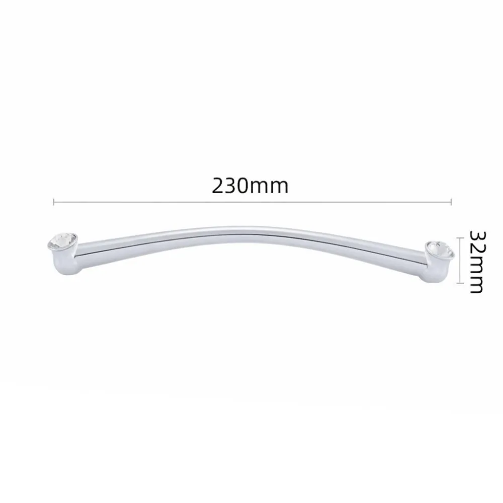 Zinc Alloy Cabinet Handles Gold Finish Crystal Accent Wardrobe Handles Screws Included Light Luxury Style Furniture Hardware
