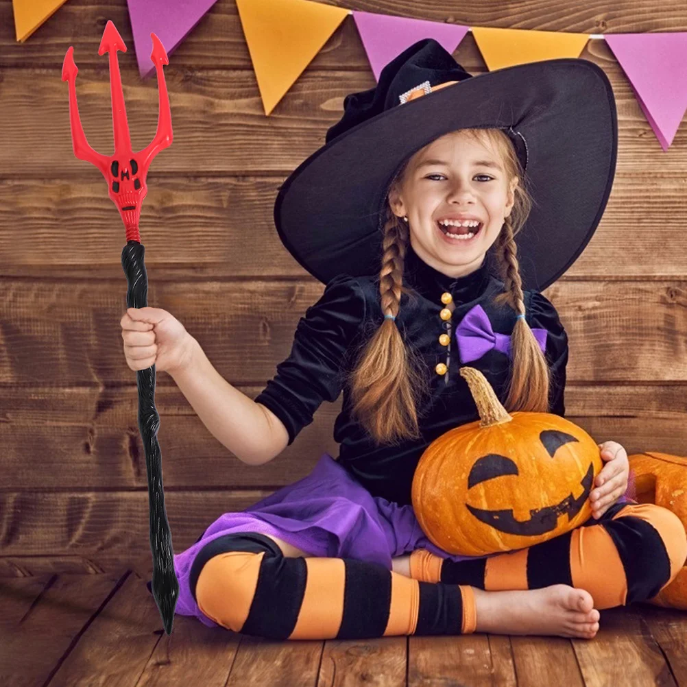 

2Pcs Fake Devil Forks Lightweight Festival Cosplay Prop for Halloween Party Photography Prop Compact Storage Safe Edge