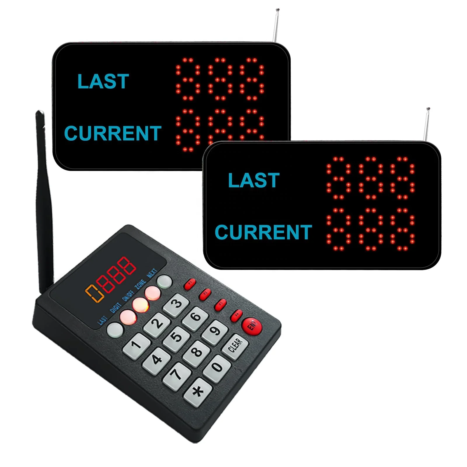 Wireless Restaurant Cafe Queue Calling System with 999 Persons Capacity and 100m Range for Bank Hospital Food Truck Clinic