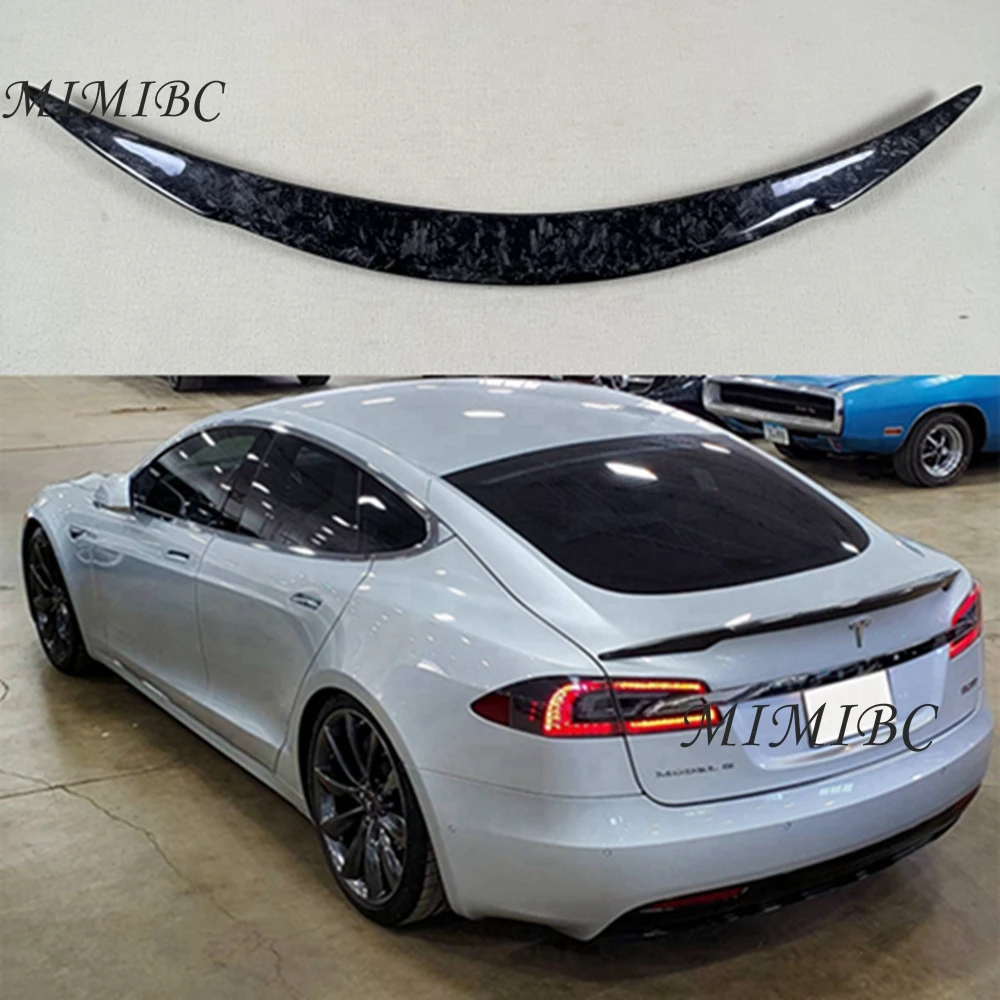 

FOR Tesla Model S Carbon fiber Rear Spoiler Trunk wing 2014-2022 RZ Style FRP Matt carbon