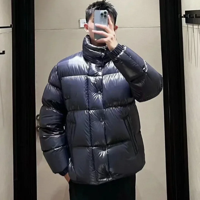 Moncl*r Solid Color Windproof Crop Puffer Jacket Unisex Winter Thick Short Style 90% White Goose Down Jacket Mens Outerwea