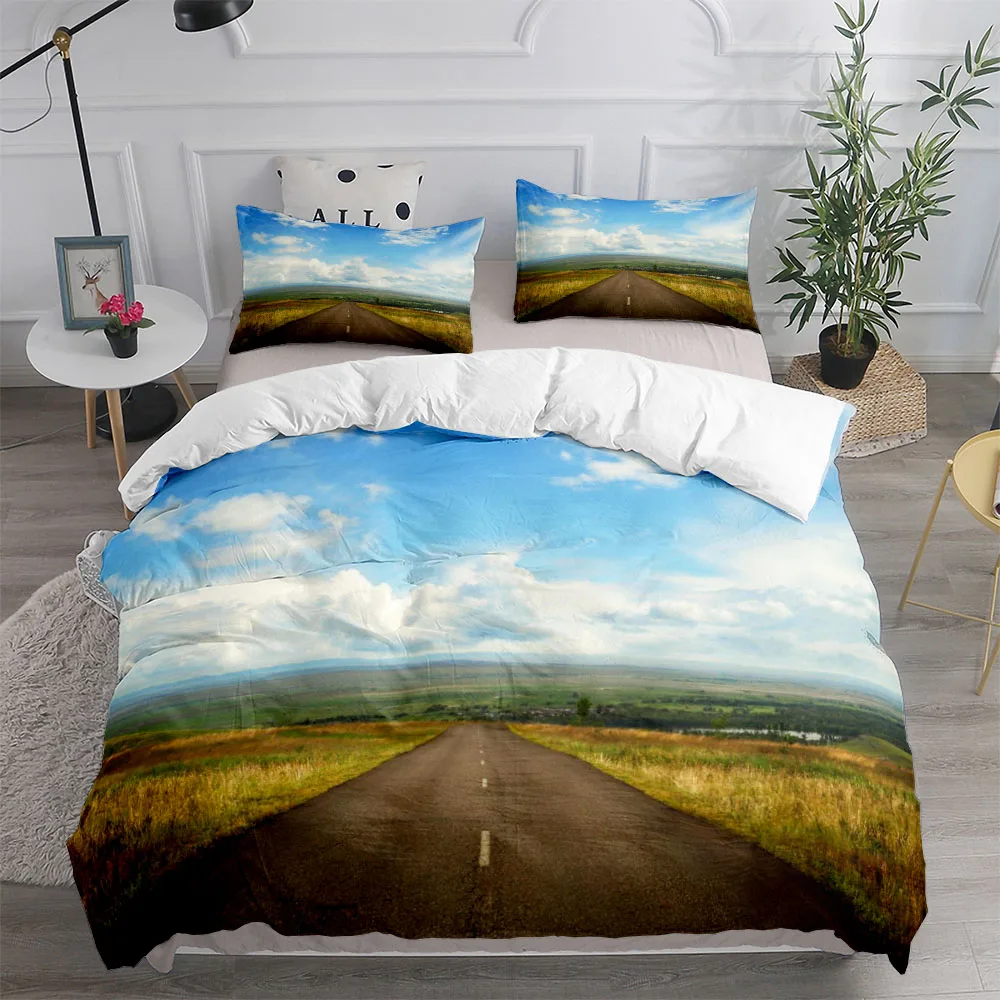 

Green Landscape Customized Duvet Cover Set King Queen Double Full Twin Single Size Bed Linen Set