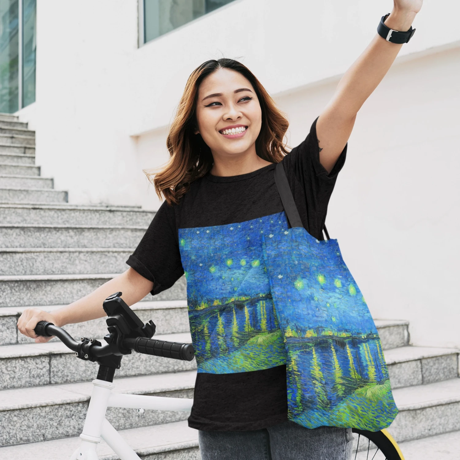 Canvas Bag The Van Gogh Series Print Canvas Bag, Lightweight Shoulder Bag, Versatile Shopper Bag, Holder Handbag