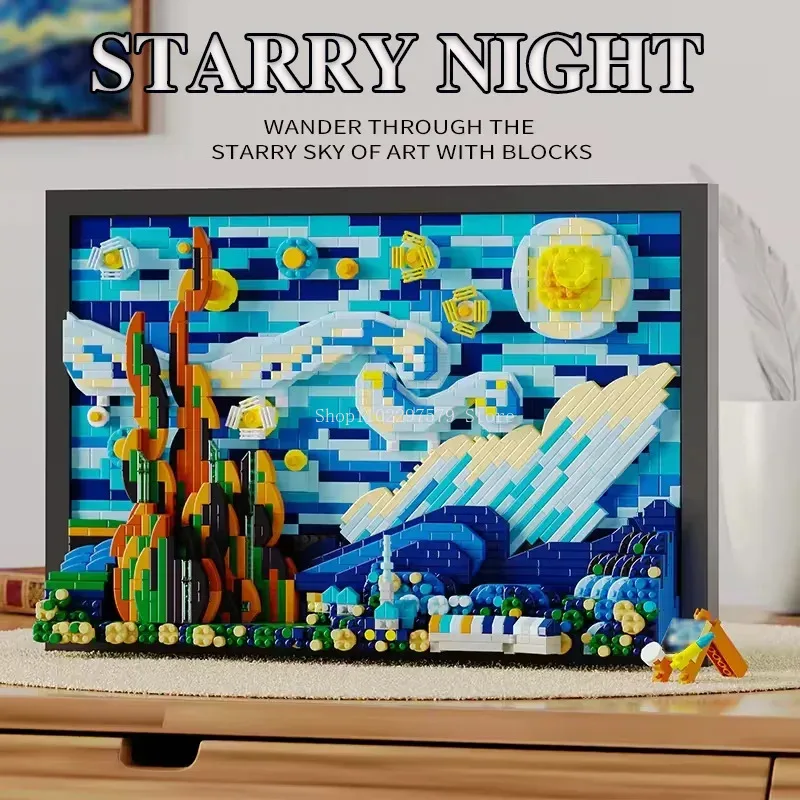 

1731pcs Creative 3D Oil Painting Building Blocks Set Famous Art Photo Frame DIY Home Decorations Adult Assembled Toys Kids Gifts