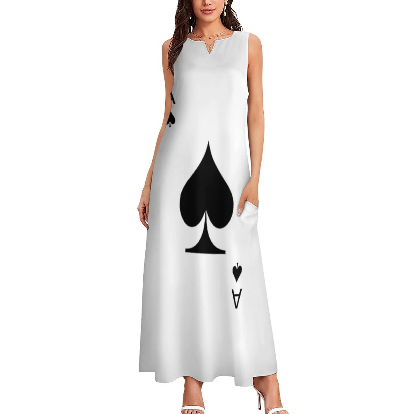 Aces of Spades Playing Card Long Dress Women