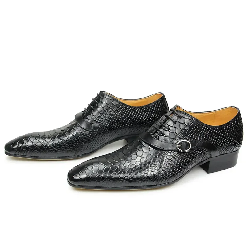 Men Shoes Genuine Leather Office Casual Shoe Oxford Handmade High Quality Wedding Evening Dress Footwear Rubber Sole Black