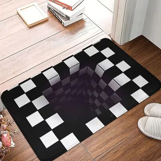 Endless Abyss Mouse Hole Printed Door Mat Vortex Deep Well 2D Printed Carpet Living Room Bedroom Entrance Decoration Floor Mat