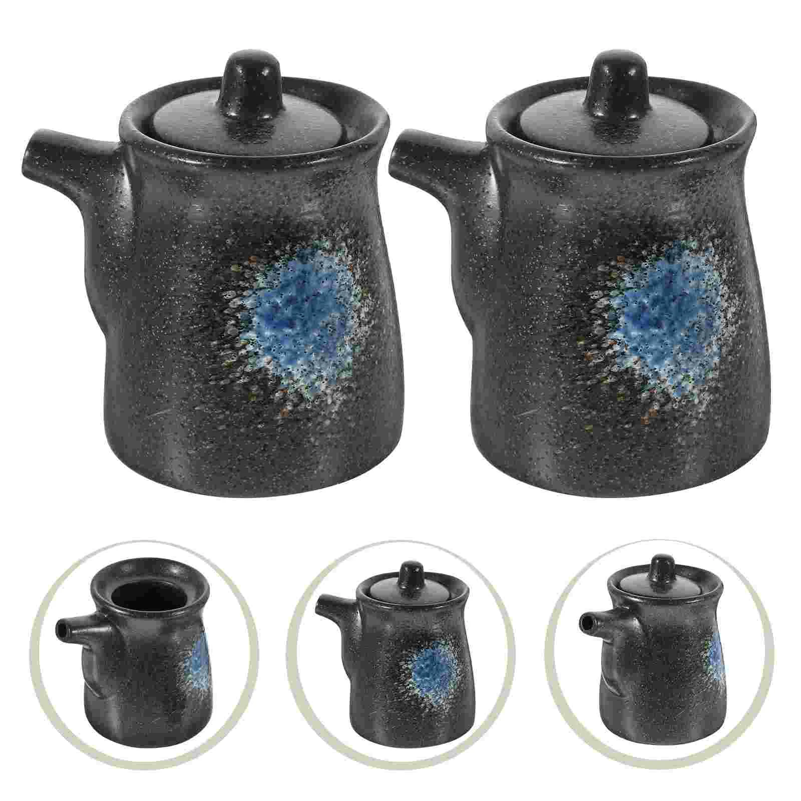 

2 Pcs Sushi Seasoning Pot Oil Dispenser Bottle for Kitchen Candy Soy Sauce Container Olive Coffee Syrups Lecythus Bottles