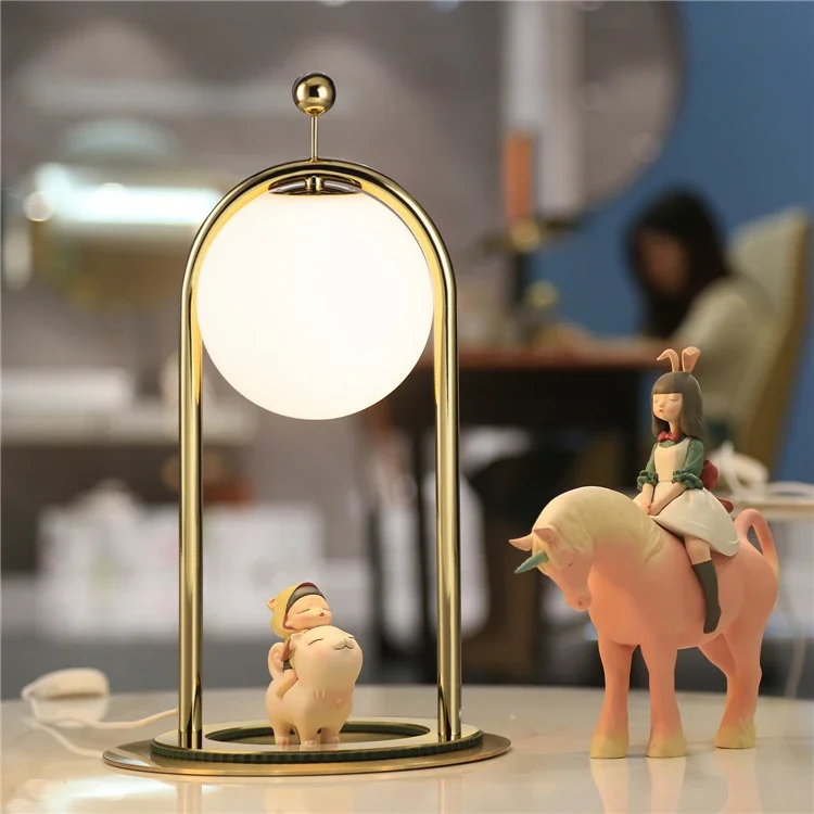 

Modern Nordic Table Light USB Table Lamp Glass Globe Moon Night Light Dimmable Living Room LED Table Lamp