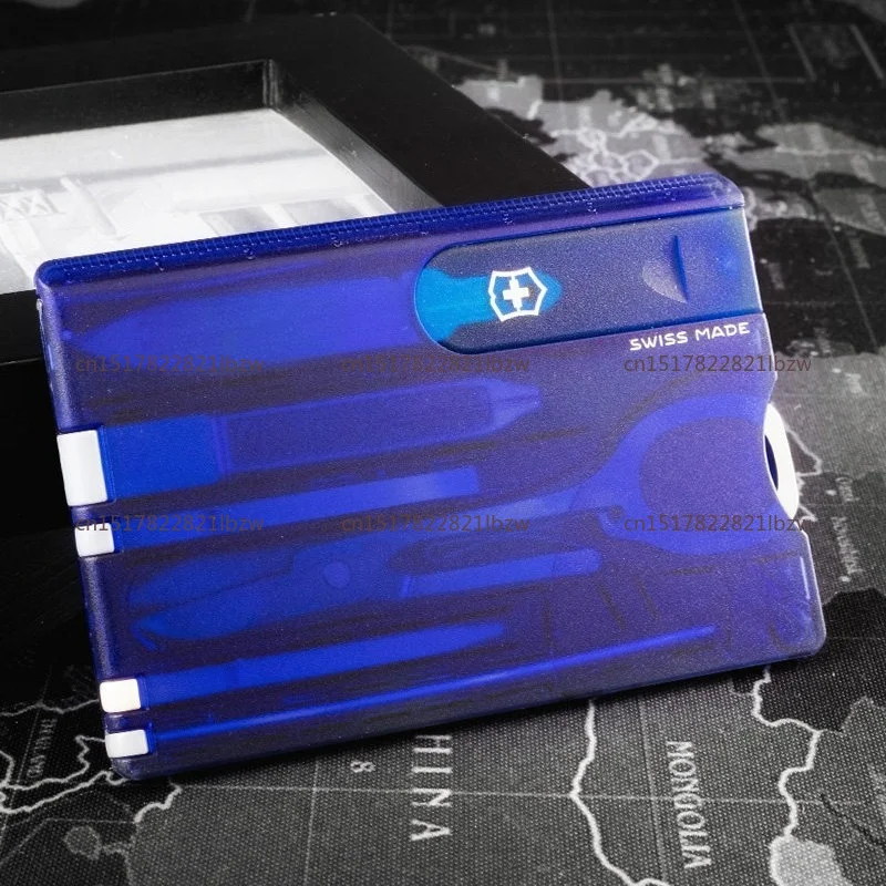 Army Knife Swiss Card Transparent Red 0.7100. T Portable Thin Card Scissors Black Blue White