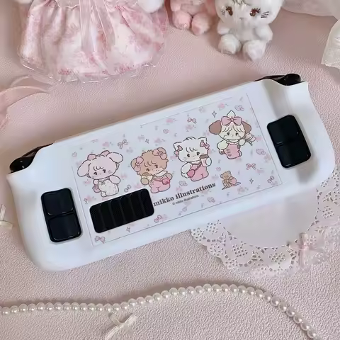 Steam Deck Case Mikko Kawaii Console Pink Black Cover Hard PC Protective Anti-Scratch Non-Slip Black Shell Case Accessories