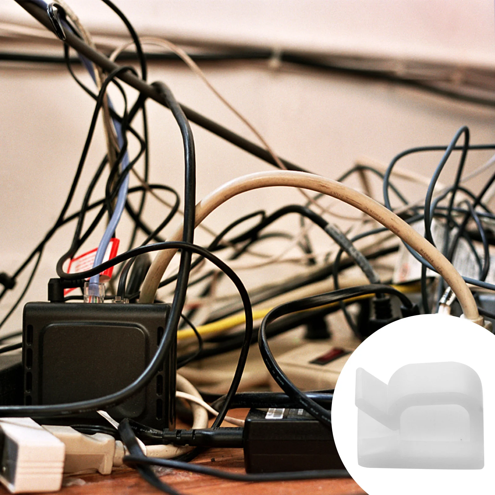 

100Pcs Back Adhesive Cable Clips Tidy Your Wires Easily Universal Cable Clamps for USB Power Cords Christmas Lights Management