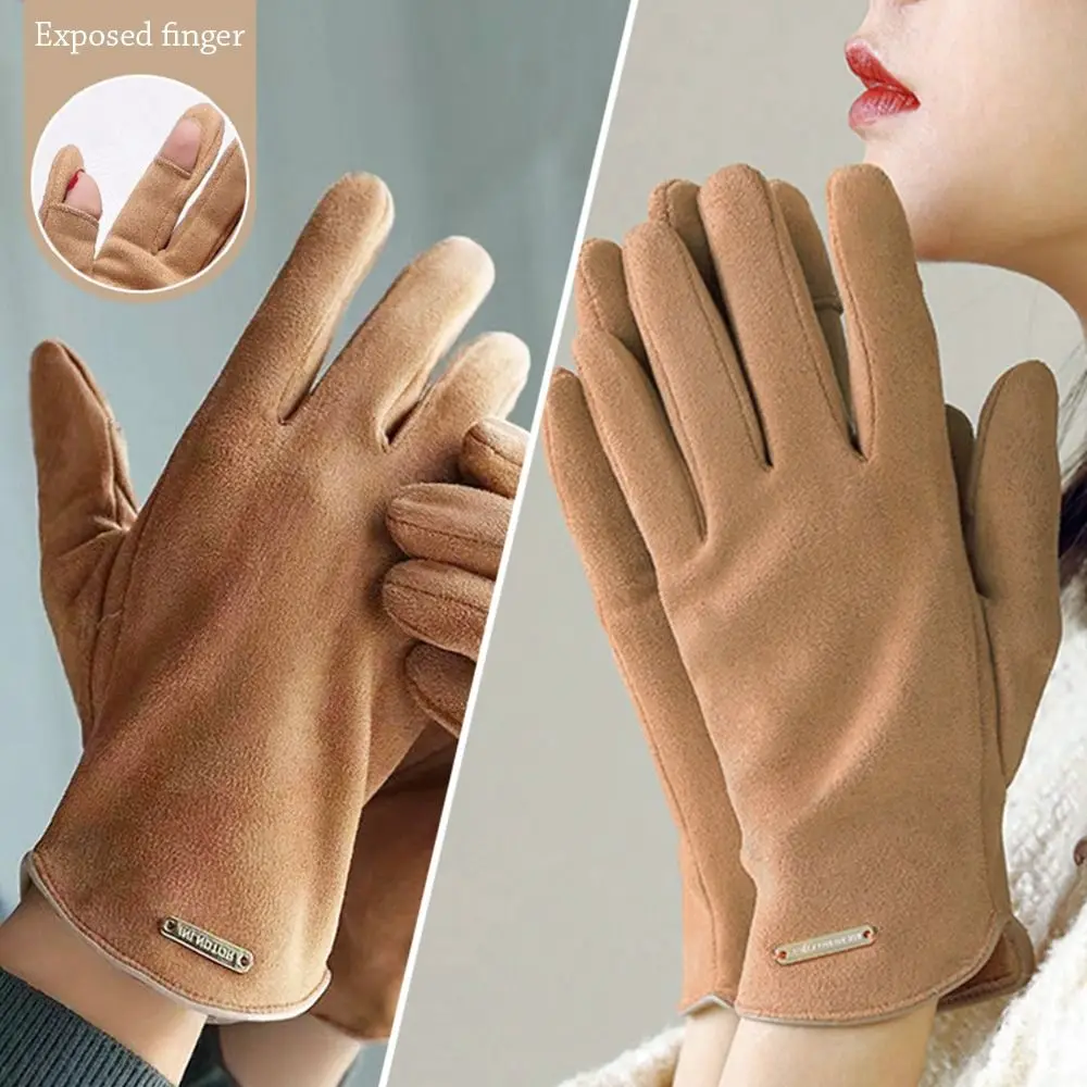 Mode Wildleder Touchscreen Handschuhe Samt warm Fahr handschuhe Winter verdicken Ski handschuhe Frauen