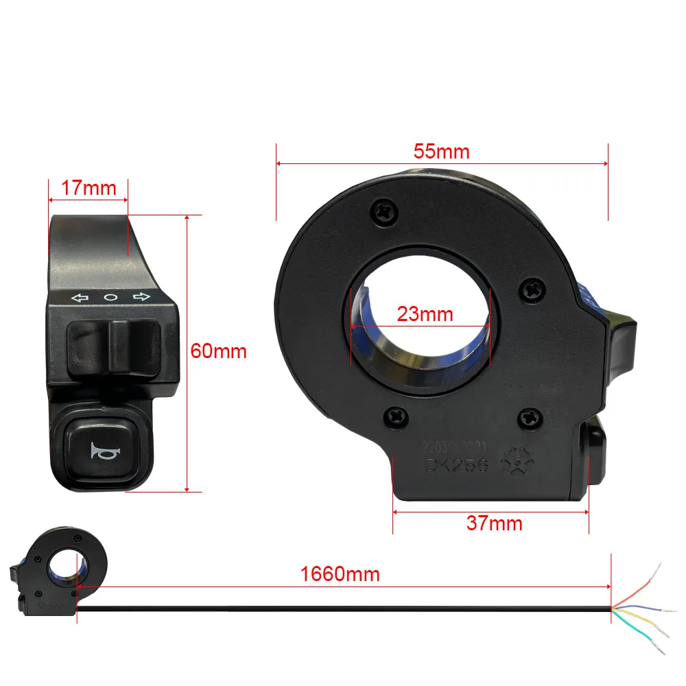 22mm Motorcycle Handlebar Switch Turn Signal Horn 2 in 1 Switch On/Off Lights Retrofit Scooters Ebike Motorcycle Parts Equipment