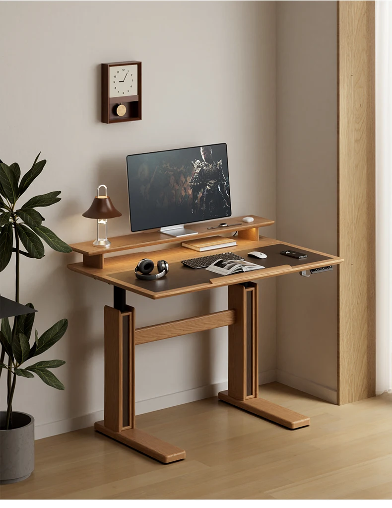 

Solid wood electric lifting table study bedroom adjustable e-sports table study room