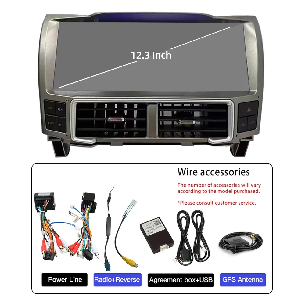 12.3\'\' CarPlay Android 14 Navigation GPS Multimedia Player 4G WiFi Bluetooth Car Radio For Lexus RX300 RX330 RX350 RX400 RX450