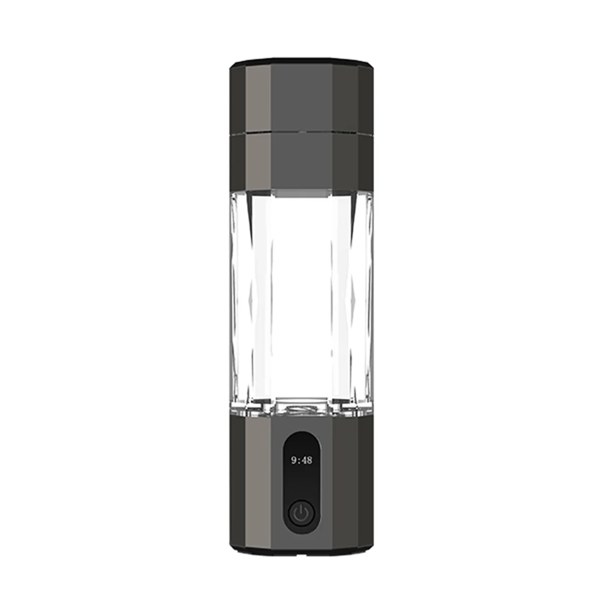 Durevole generatore di idrogeno per elettrolisi PEM Display 8000PPB Bottiglia d'acqua portatile ricaricabile per idrogeno nera