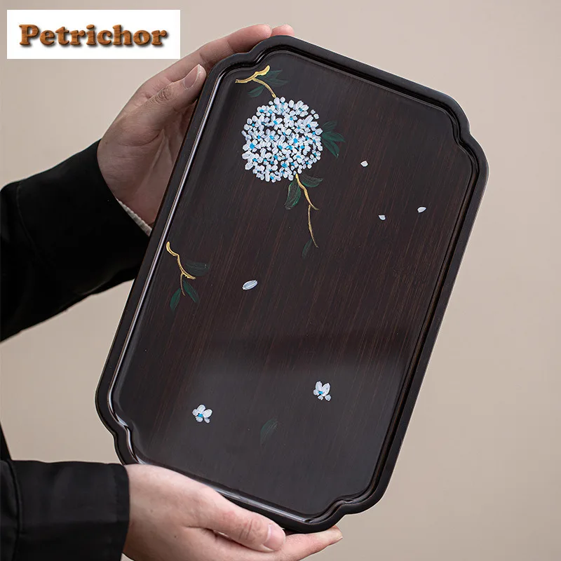 Hand Painted Bamboo Pot Bearing Holder Retro Teaware Support Dry Brew Table Tea Tray Chinese Tea Tea Ceremony Decorations Craft