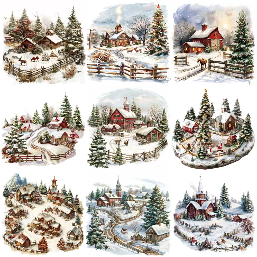 20pcs Christmas Farm Ranch Anime Stickers Pack Varied for Kid Crafts Scrapbooking Luggage Laptop Car Aesthetic Decoration Decals