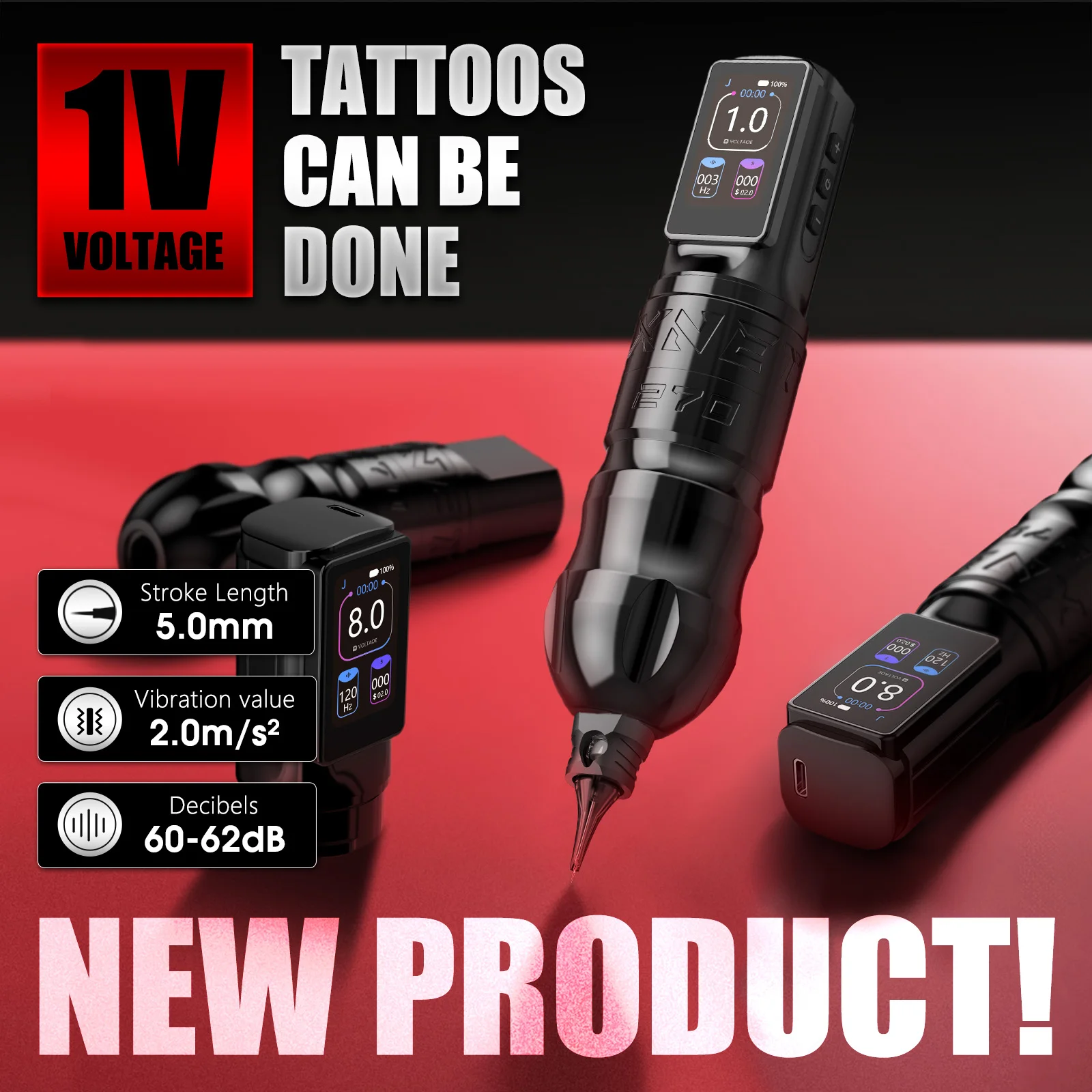 XNET Titan270 Wireless Tattoo Machine Pen High-Torque Brushless Motor With 4.0/5.0mm Stroke 2400 mAh Battery For Tattoo Artist