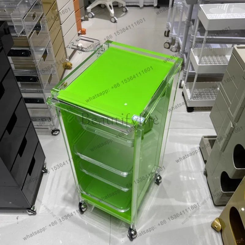 Factory Direct Sales Nordic Beauty Salon Trolley Barbershop Hairstylist Perm Dye Storage Tool Cabinet Creativity Salon Furniture