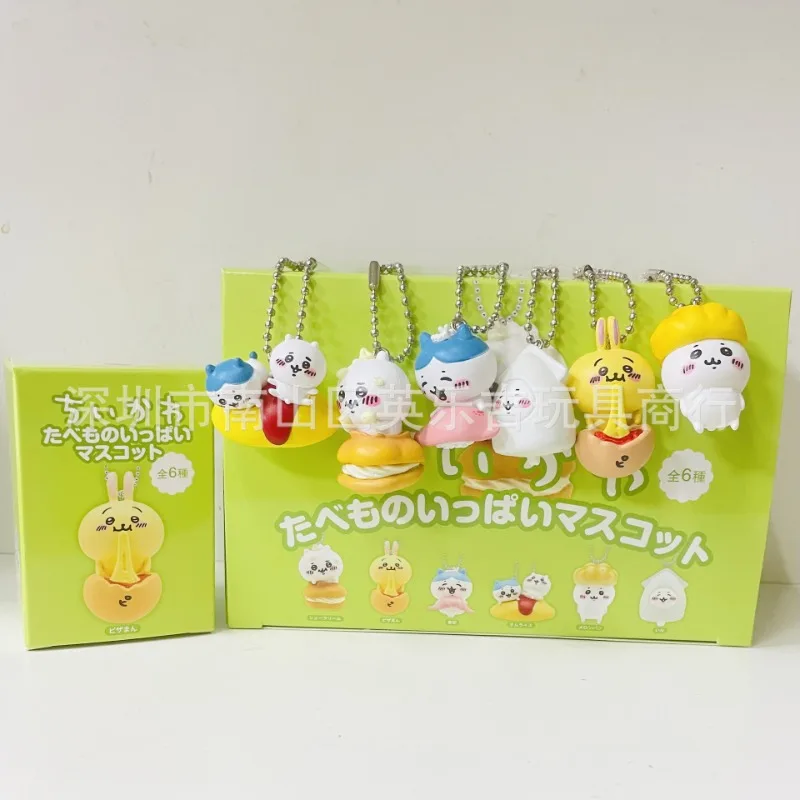 Anime Kawaii Self-deprecating Bear Chikawa Hachiware Sushi Gashapon Keychain Usagi Momo Boxed Pendant Decorative Ornament Gift