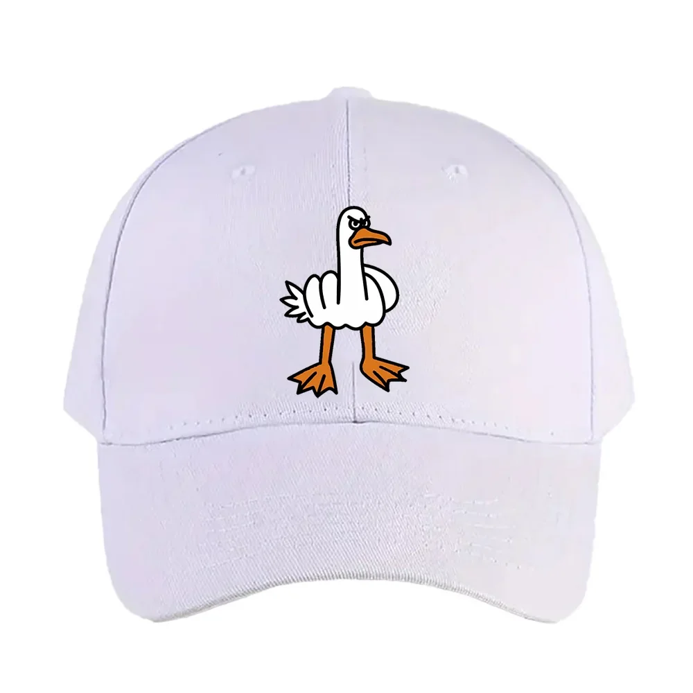 Middle Finger Goose Angry Meme Animal Cap Summer Adult Baseball Cap Adjustable with Curved Brim Duckbill Hat Protection Sun Hats