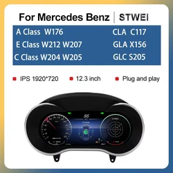 STWEI 2024 New Lcd Digital Dashboard Cluster Digital Speedometer For Mercedes Benz A Class W176 GLA CLA C117 GLC W205 W212 W207