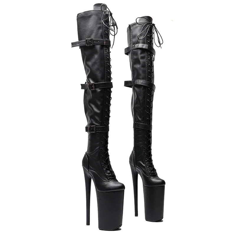 

Leecabe 26CM/10inches Matte PU sexy exotic High Heel platform party shoes Pole Dance boot