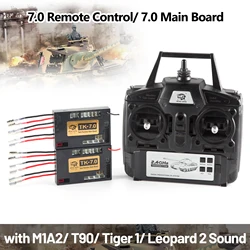 HENG LONG Tank Accessory 2.4GHz 7.0 Remote Controls 7.0 Transmitter Main Board Receiver with M1A2/T90/Tiger 1/Leopard 2 Sound