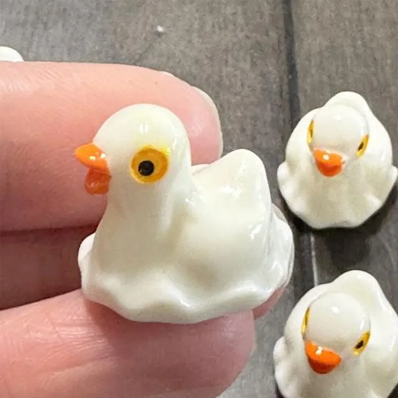 5/10 Pcs Ghost Ducks Mini Resin Halloween Ducks Miniatures, DIY Fairy Craft Micro Landscape Ornament Accessories Supplies