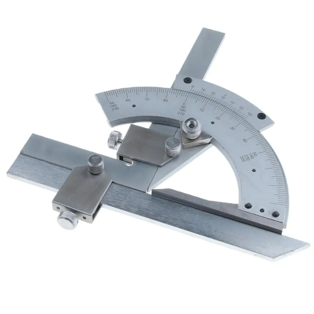 Precision Bevel Protractor Stainless Steel Angle Ruler Measurer with Vernier Scale Universal Measure Tool for Woodworking Tasks